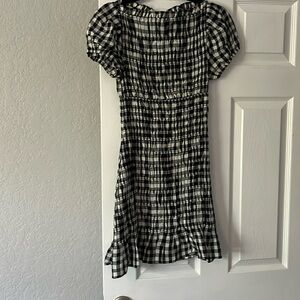 NWOT Doen black and white check dress size xs